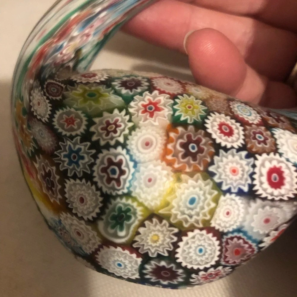 🇮🇹Murano Fratelli Toso Millefiori Art Glass Swan Figurine-162A$135 or$120w/offer - Picture 4 of 4